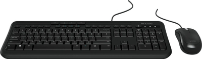 Set tastierë dhe mi me kabllo Microsoft Wired Desktop 600, me Taste Multimediale, rezistent ndaj derdhjeve, i zi