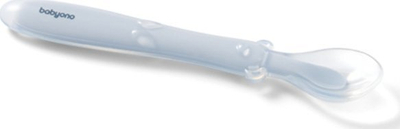 Силиконска лажица за бебиња BabyOno Flexible, 6m+, сина
