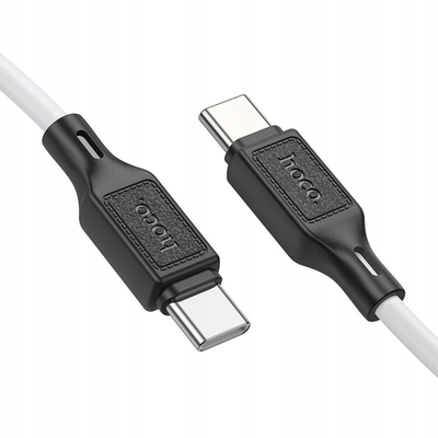 Kabllo karikimi Hoco X90 USB C në USB C, 60W 3A, 1m, e bardhë