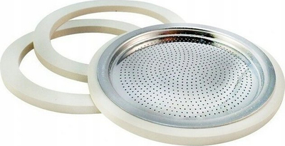 Set gasket Bialetti, 3 vula me filter, për xhezve alumini 3–4 filxhan
