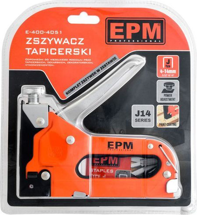 Pajisje shpuese EPM UPHOLSTERY STAPLER J14 E-400-4051, 4mm -14mm, portokalli