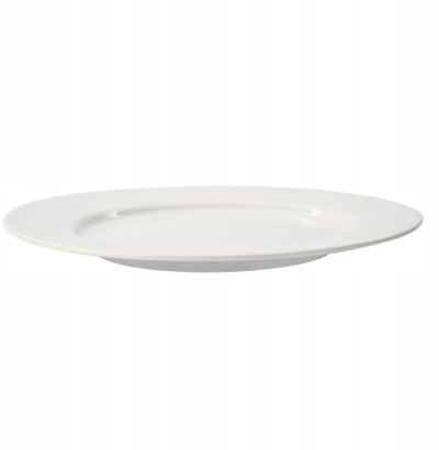 Pjatë e sheshtë Verlo Norwich, porcelani, 27 cm, ecru beige, me hesap me vizatime gjeometrike