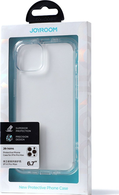 Këllëf telefoni Joyroom Defender JR-14H4 për iPhone 14 Pro Max, me grep mbajtës, transparent