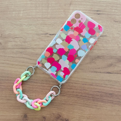Mbrojtëse telefoni Hurtel Color Chain Case për Samsung Galaxy S21+ 5G, xhel fleksibël, me varëse zinxhir, shumëngjyrëshe