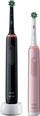 Furçë rrotulluese Oral-B Pro 3 3900N Duo, 2 copë, rozë dhe e zezë
