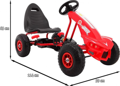 Gokart Ramiz Champion A18.CR, për fëmijë, me pedale, i kuq