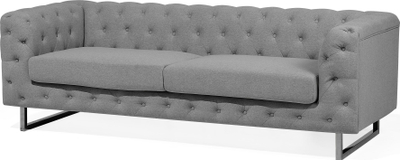 Divan tredësh Beliani Vissland, material stof, 215 cm, gri