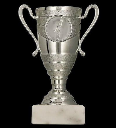 Trofe plastik Silver Cup T M, medaljon dekorativ, ngjyrë argjendi