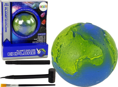 Lodër arkeologjie Leantoys Planet Explore, glob 7 cm, me vegla gërmimi, shumëngjyrësh