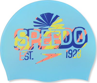 Kapuç noti për fëmijë Speedo Junior Reversible Slogan, silikon, blu verdhë