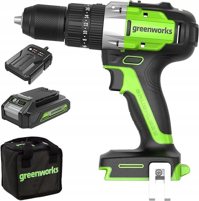 Trapano vidhosës Greenworks GD24DD60K2, 24V, 60Nm, me bateri 2Ah