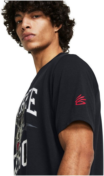 Мајца Under Armour Curry Young Wolf Tee, за мажи, памук, црна