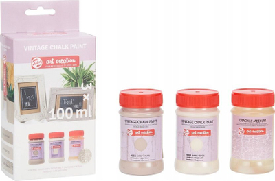Set boje chalk Royal Talens Vintage Blues, 2 x 100 ml, crackle medium 200 ml, blu