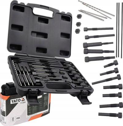 Set veglash Yato YT-05345, 22 pjesë, për qirinj ndezës, i zi