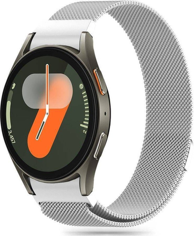 Rrip ore inteligjente Tech-Protect Milaneseband Samsung Galaxy Watch 4 7 Fe, çelik inox, magnetik, argjendtë