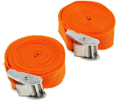 Set rripa lidhës Autoserio Buckle Tie, 3m, 2 copë, portokalli