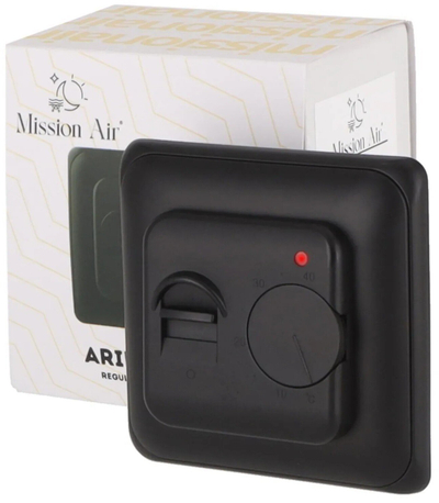 Termostat muri Zamel ARIES Black, manual, me sensor kablli, i zi