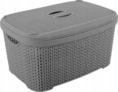 Кош со капак Curver Basket, 20L, дизајн плетенка, сиво ash