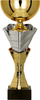 Метален трофеј со капак 4218/BP, 44cm, чаша 14cm, златно сребро