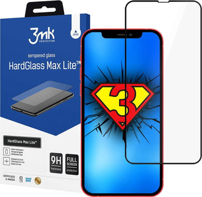 Xham mbrojtës 3MK Hardglass Max Lite Strong për iPhone 13, xham i temperum, me mbulim t’gjithë ekranit