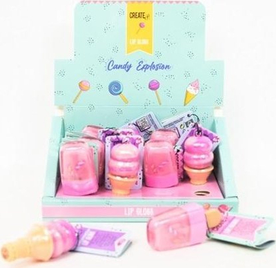 Lip gloss CREATE IT! Candy Explosion, set 7 copë, aroma të ndryshme, rozë