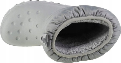 Çizme bore fëmijësh Crocs Classic Neo Puff Boot Jr 207684-007, slip-on, me shputë antirrëshqitëse, gri
