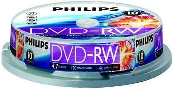 Disqe DVD RW Philips DN4S4B10F/00, 4.7GB, 4x, set 10 copë