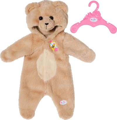 Veshje kukulle Zapf Baby Born Bear Outfit Onesie, për kukulla 43 cm, me kapuç, bezhë