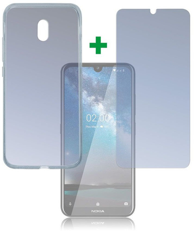 Set mbrojtës 4smarts 360 Protection për Nokia 2.2, këllëf dhe xham mbrojtës, transparent