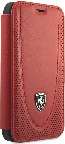 Këllëf telefoni Ferrari FEOGOFLBKP12S për iPhone 12 mini, lëkurë, i kuq