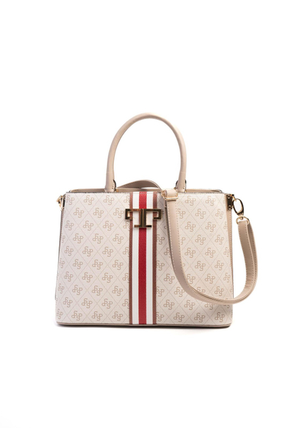 Çantë dore Silver&Polo, krem/kuqe
