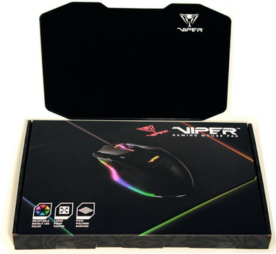 Mauspad Patriot Viper RGB, M, i zi