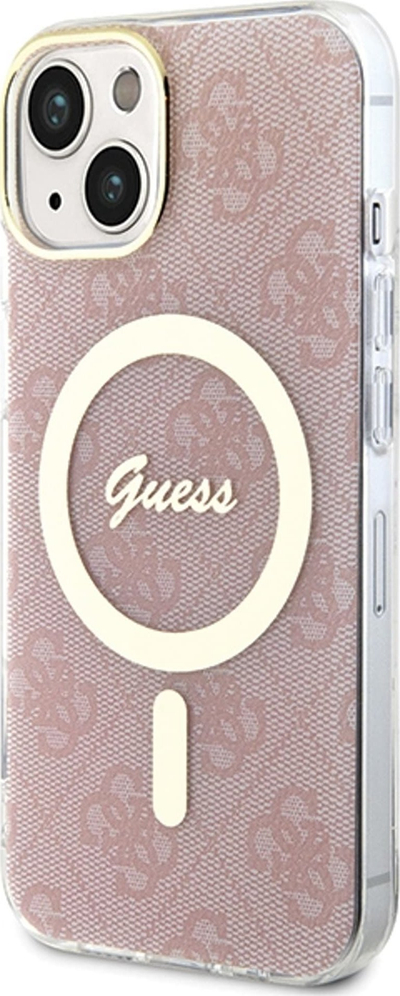Kapak telefoni Guess IML 4G MagSafe për iPhone 15 14 13 6.1", rozë