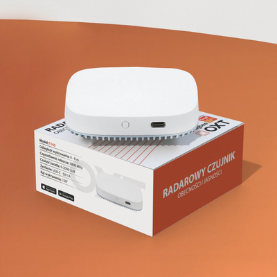 Senzor prezence dhe drite ZigBee Tuya, radar Doppler, USB C, i bardhë