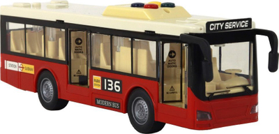 Lodër autobus Leantoys Red City, me bateri, shkallë 1:16, i kuq