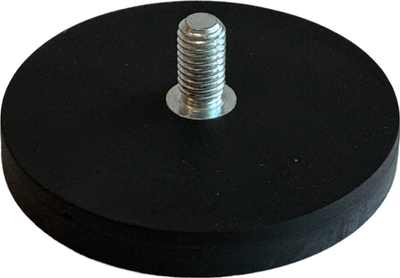 Mbajtës magnetik i gomuar Qbrick, 66 mm, fijë M8, i zi