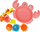 Lodër banje MEGA CREATIVE Bath Toy Crab, gaforre, shumëngjyrëshe
