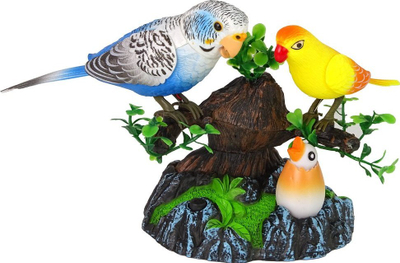 Lodër interaktive Leantoys Singing Moving Parrots On a Tree, me zë, shumëngjyrëshe