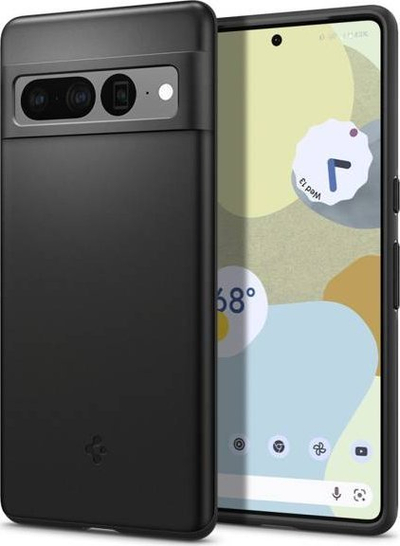 Kllaf telefoni Spigen Thin Fit për Google Pixel 7 Pro, TPU dhe polikarbonat, i zi