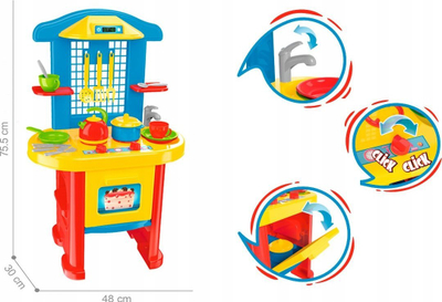 Kuzhinë lodër Technok Kitchen, 18 aksesorë, plastike, shumëngjyrëshe