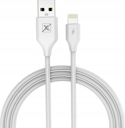 Karikues muri Maxximus Urban 2.1A, 2 porta USB, me kabllo Lightning 1m, i bardhë