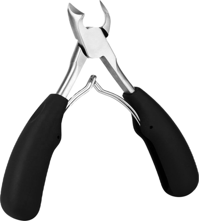 Prerëse profesionale për thonj të futur edhe kutikula, çelik inoks, doreza të rehatshme ergonomike, e zezë