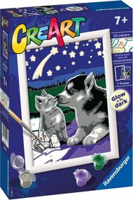 Set pikturimi Ravensburger Creart And Friends Forever, pikturim sipas numrave, Glow in the Dark, për fëmijë 7+