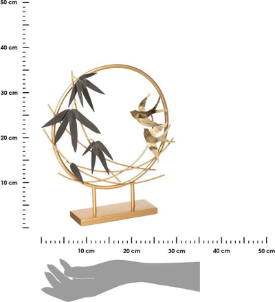 Figurë zbukuruese për tavolinë Atmosphera Metal Bird H36, 36.5 cm, metal, ngjyrë ari