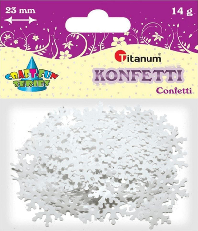 Konfeti Titanum Confetti Snowflakes, 23 mm, 14 g, të bardha