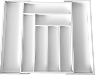 Rregullues sirtari kuzhine Kitchen, bambu me rrëshqitje, 8 ndarje, i bardhë