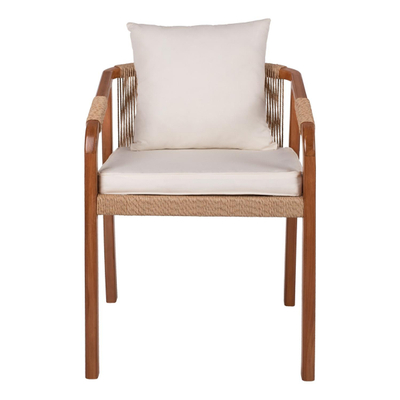Karrige druri teak me litar & jastëkë 57×63.5×75–88 cm (HM9456.01)