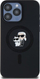 Kopertinë Karl Lagerfeld Liquid Silicone Karl and Choupette MagSafe për iPhone 15 Pro Max, silikoni i lëmuar, e zezë