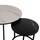 Tavolinë për kafe 2-pjesësh MDF marble mix & këmbë të zeza Φ80–48 cm (HM8763.14), zezë