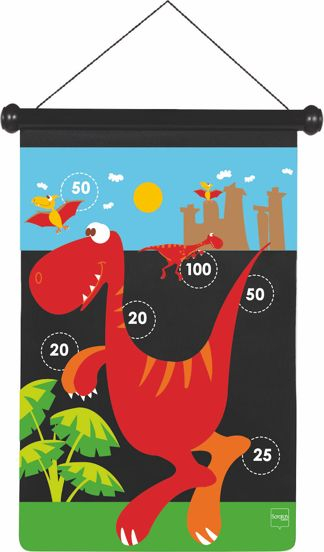 Lojë me shigjeta magnetike Fat Brain Toys Magnetic Darts Dinosaurs Large, për kalamaj 5 deri 9 vjeç, shumëngjyrëshe